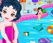 game Baby Princess Swimming Pool Cleaning