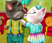 game Talking Tom and Angela Valentines Day Kissing